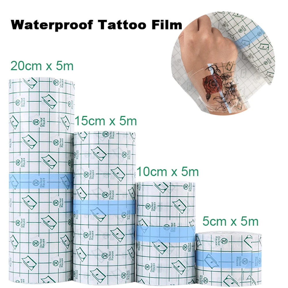 5m Roll Waterproof Tattoo Film Aftercare Protective Skin Healing Transparent Tattoo Healing Bandage Repair Film Wrap Roll Tape