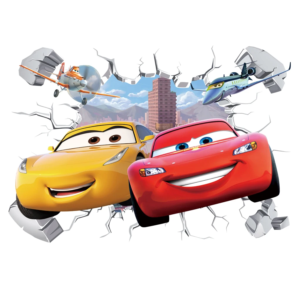 3D настенная Молния Маккуин Мультяшные автомобили настенные декоративные