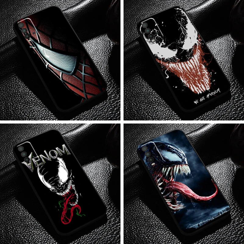 

Marvel Spiderman Venom Phone Case For Xiaomi Redmi 9T Liquid Silicon Silicone Cover Soft Coque Funda Carcasa