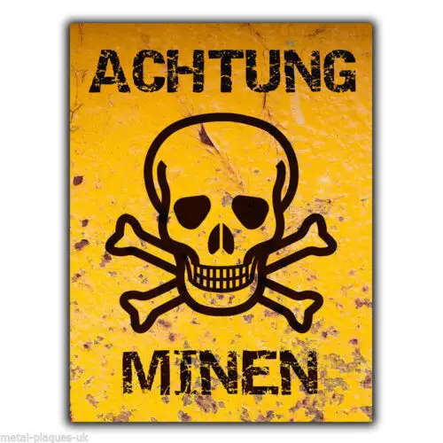 

Металлическая табличка Achtung Minen Mines