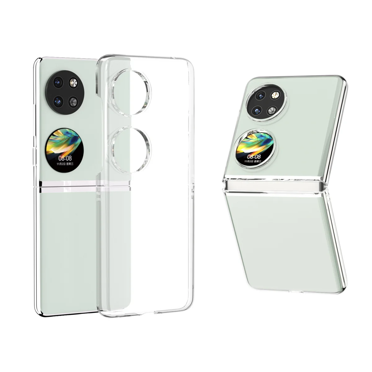 Прозрачный жесткий чехол из поликарбоната для телефона HuaWei P50 Pocket 2