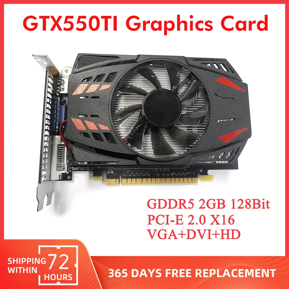 

Видеокарта GTX550TI PCIE PCI-E X16 2,0 2 ГБ GDDR5 128Bit HD VGA DVI для NVIDIA GeForce GTX 550TI