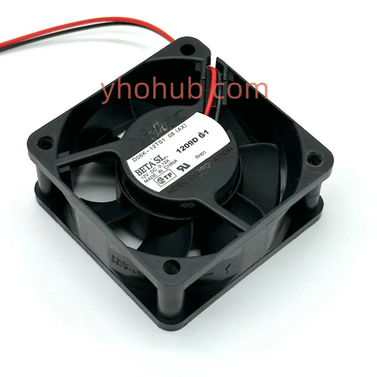 Двухпроводной Вентилятор охлаждения сервера Nidec D06K-12TS1 DC 12V 0.12A 60x60x25 мм