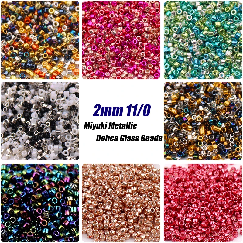 

360pcs Japan Metallic Miyuki Delica Glass Beads Uniform 11/0 Antique Loose Seed Beads for Needlework Jewelry Making DIY Sewing