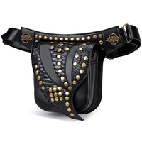 steampunk waist leg bags high quality leather women men victorian style holster bag thigh hip belt packs messenger shoulder bags