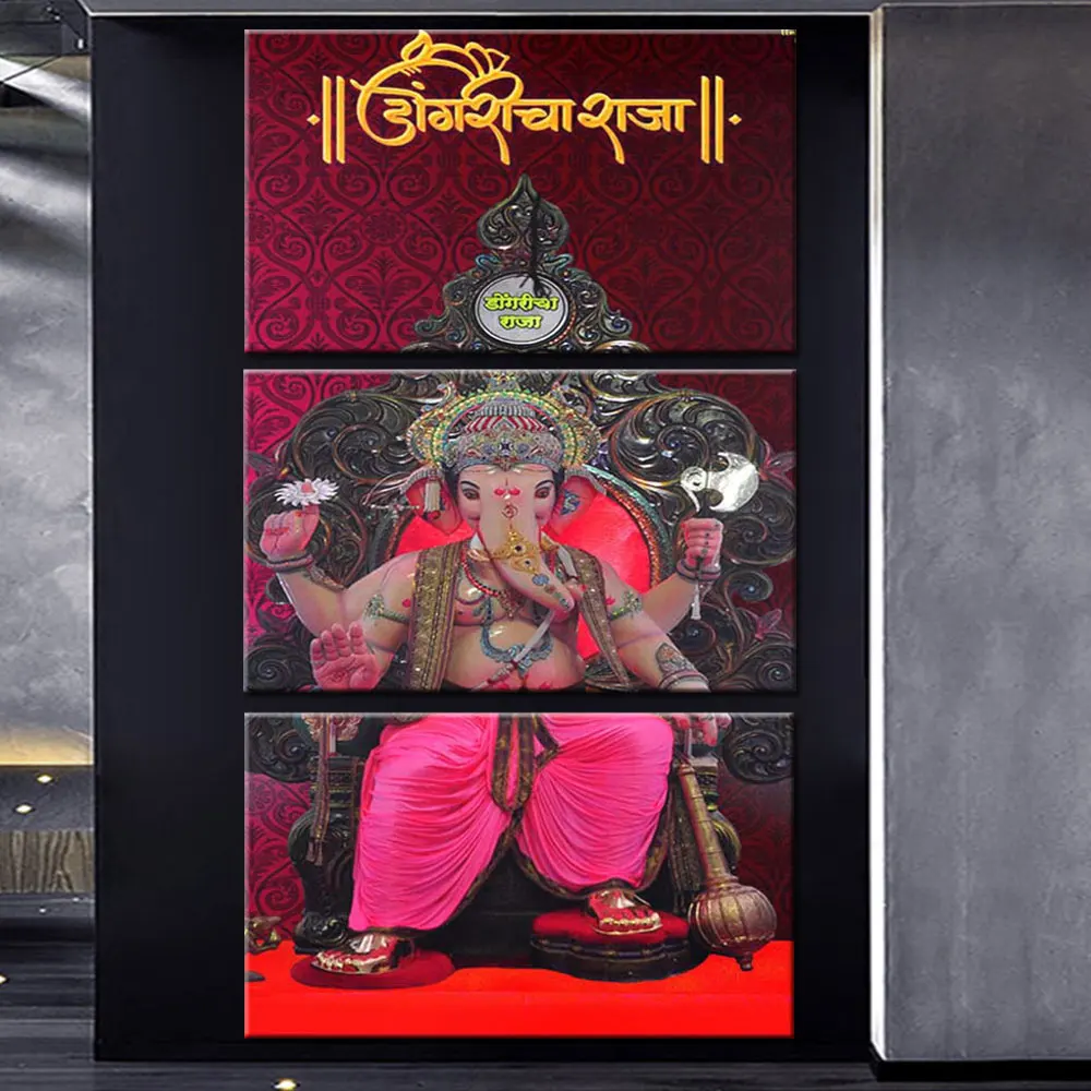 

Модульные настенные постеры artsail Cuadros HD 3, художественные плакаты Hinduism Ganesha, холст, слон, Бог, картина, украшение комнаты в эстетике