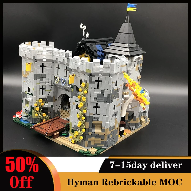 

2022 5812PCS Black Falcon's Fortress Anno Medieval Castle Model Building Blocks Bricks Children Birthday Toys Christmas Gifts