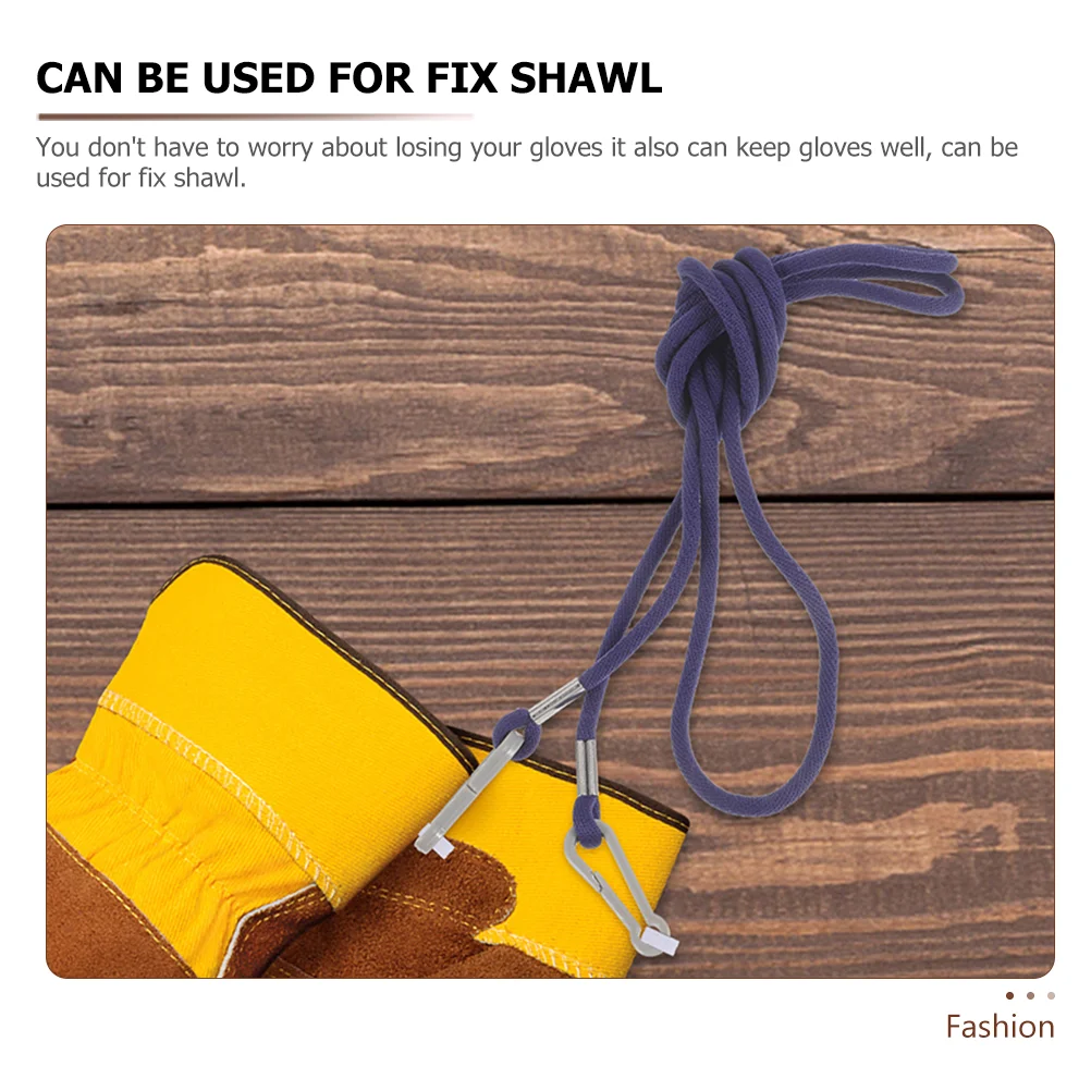 2 Pcs Children's Glove Lanyard Nylon Straps Black Gloves Key Fob Mitten Rope For Toddler Neck Multi-function Holder