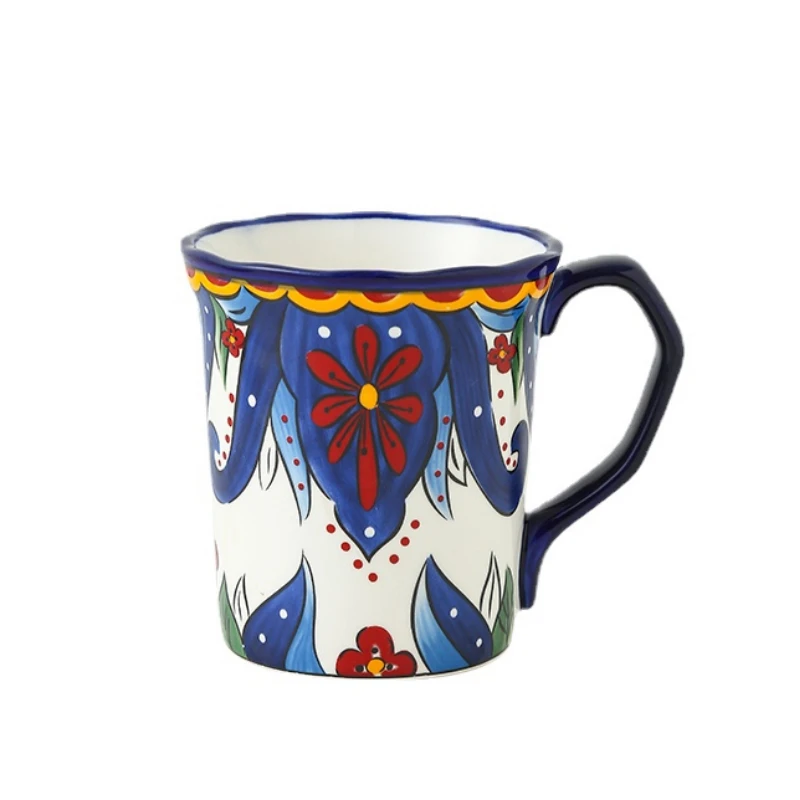 

Ceramic Bohemian Household Cups Large Capacity Coffee Milk Cups Creative Mugs Couple Cups coffee cup mugs