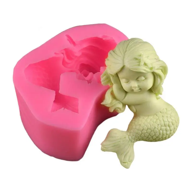 

3d Mousse Mold Mermaid Mousse Cake Mold For Baking Silicone Creative 3D Casting Ice Cube Chocolate Molds For DIY Aromatherapy