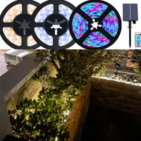 solar power led strip lights with remote control rgb 5 10m led light tv backlight room decoration led tape diode flexible ribbon