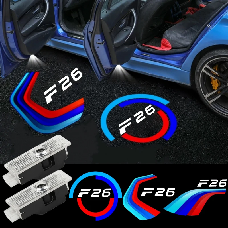 

2Pcs LED Light for X4 F26 2014-2022 Logo Car Door Welcome Lights Projector Courtesy Ghost Shadow Lamp Interior Accessories