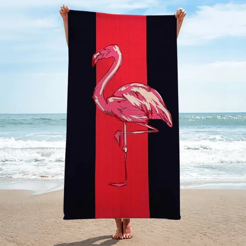Пляжное полотенце с тропическими животными и фламинго банное для детей взрослых