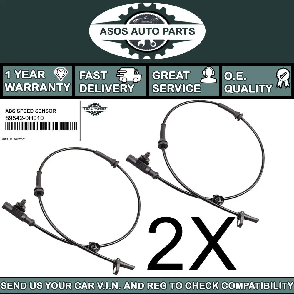 

2X передний датчик скорости ABS Подходит для PEUGEOT 107 108 1,0 1,2 1,4 4545.E1 89542-0H010