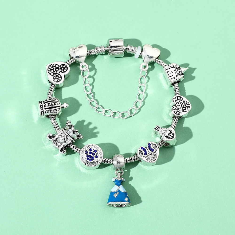 Браслет замок Микки Мауса Женский Ювелирное Украшение с разноцветной эмалью в