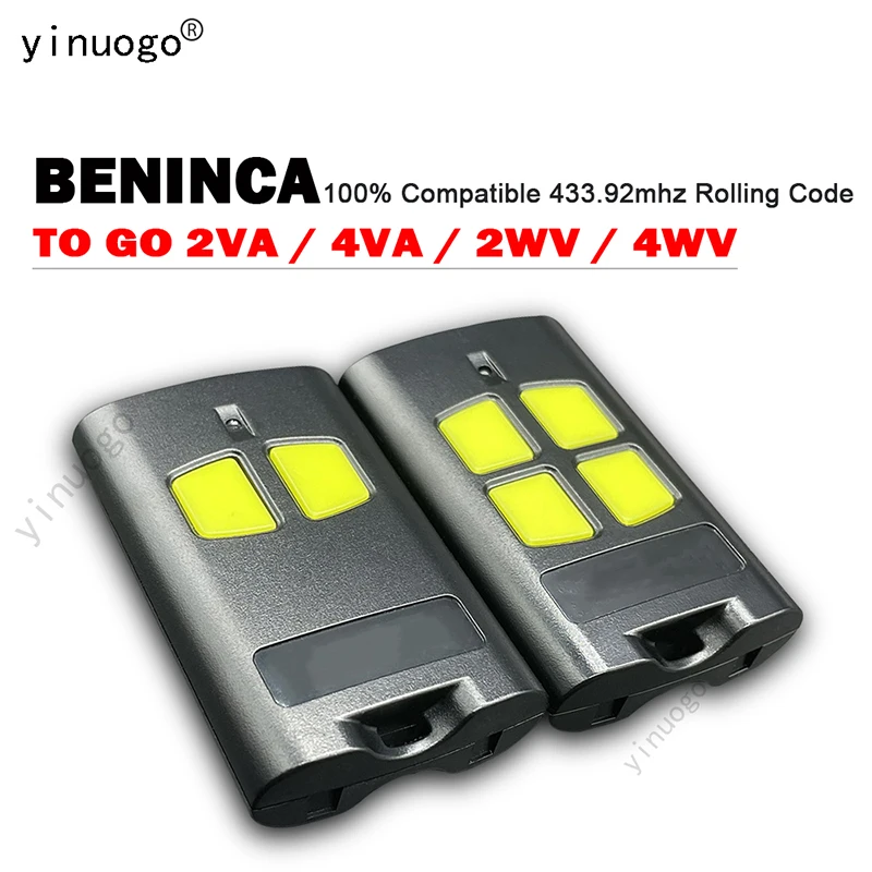 

BENINCA TO GO 4VA 2VA 4WV 2WV Garage Remote Control Door Opener 433.92MHz Rolling Code BENINCA TO.GO VA WV Gate Remote Control