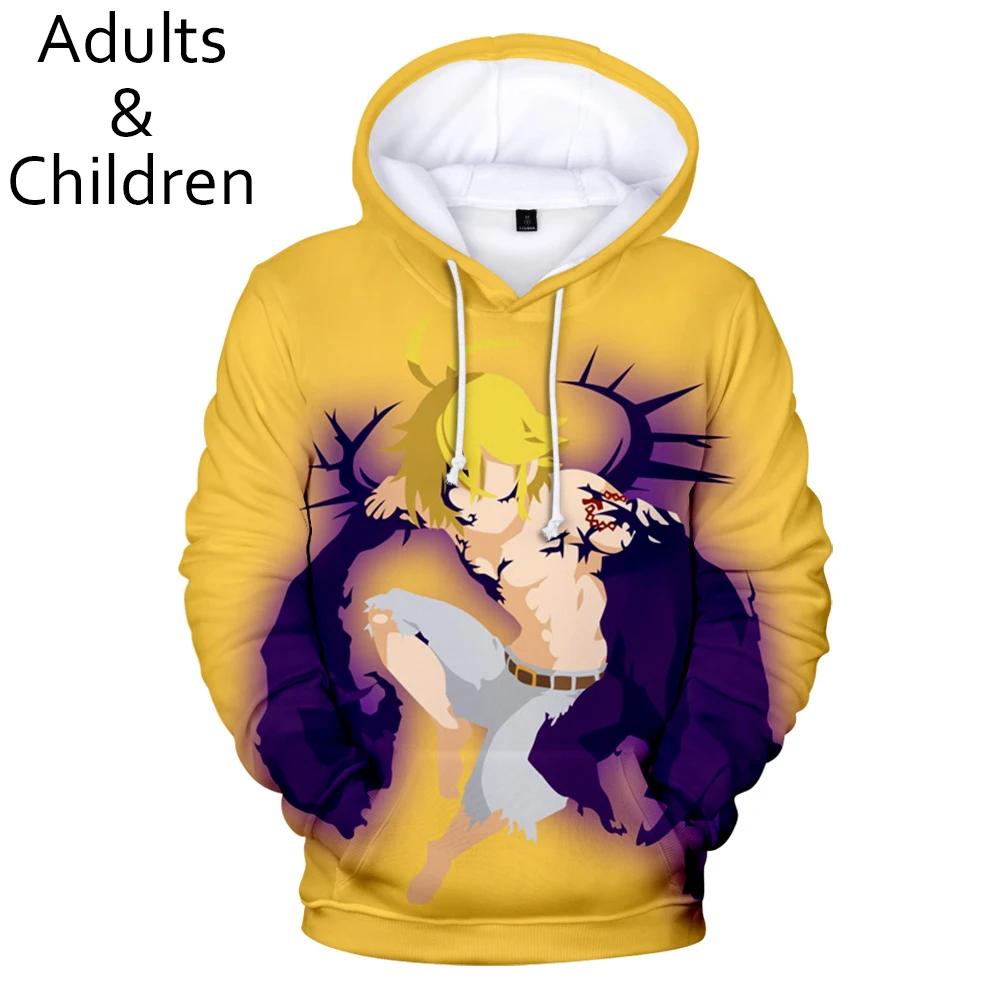 

Yellow 3D The Seven Deadly Sins Comic Hoodies Men Women Sweatshirts Hoodie 3D The Seven Deadly Sins Boy Girl Pullovers Sportwear