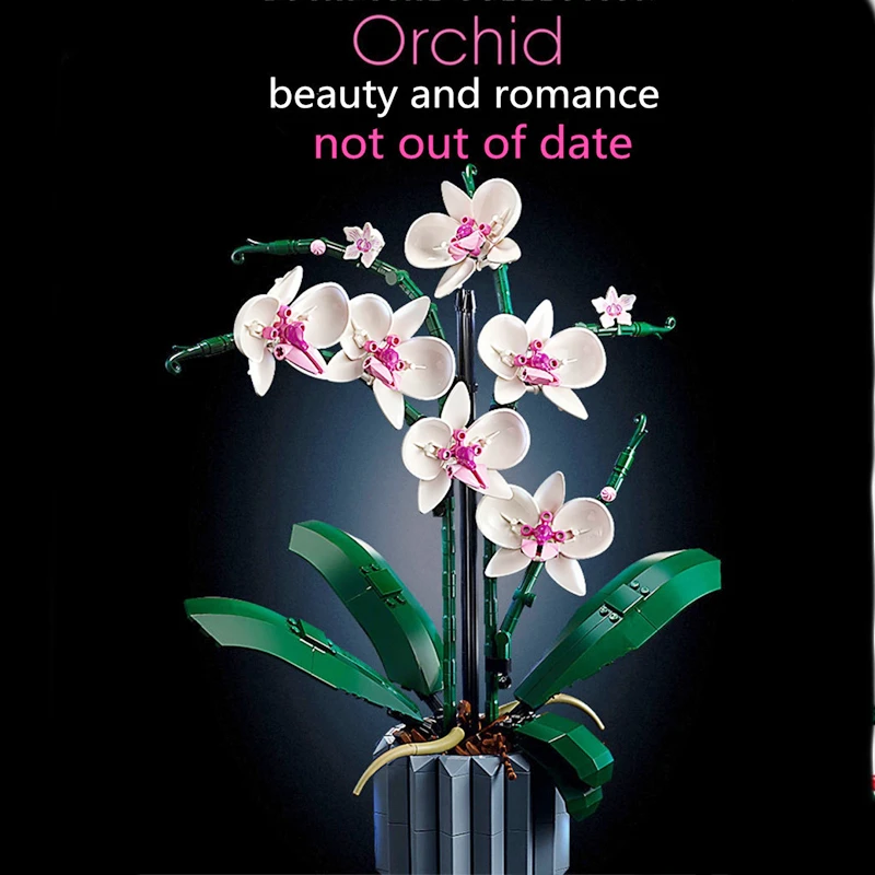 

Orchid Building Blocks MOC 10311 Bouquet Butterfly Plant Bonsai Adult Assembled Toy Girls Gift Valentine's Day