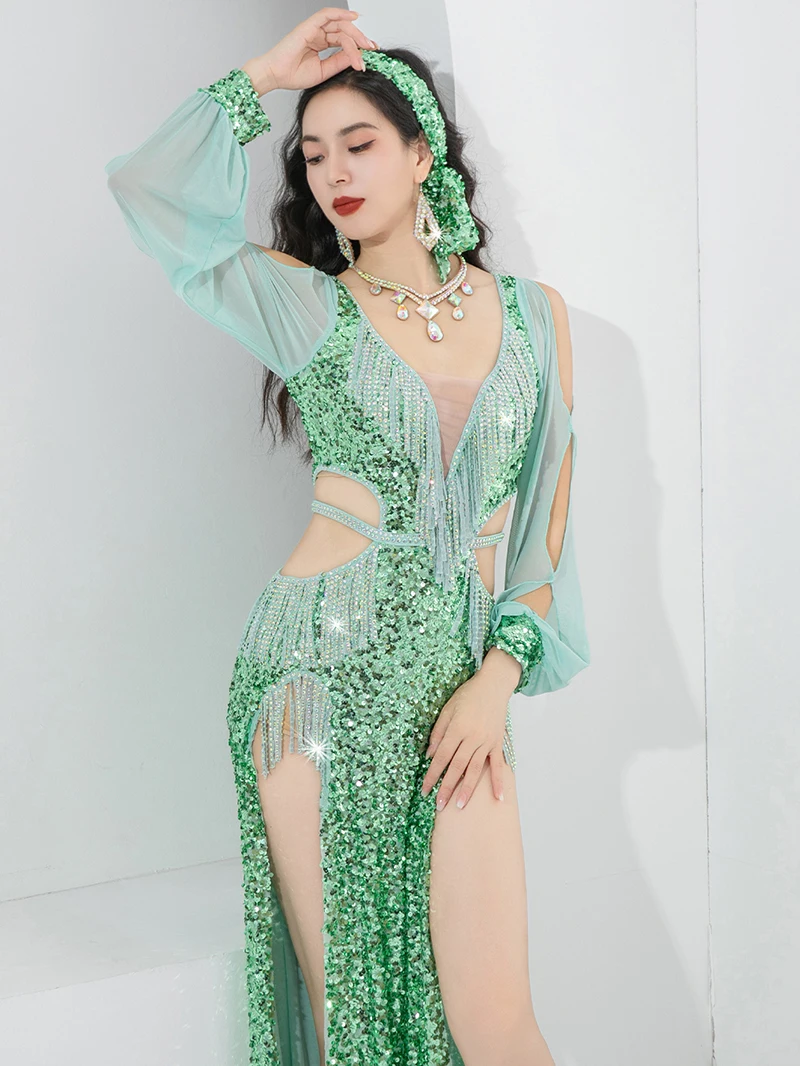 Женский костюм для танца живота новый халат с бриллиантами одежда барабан соло