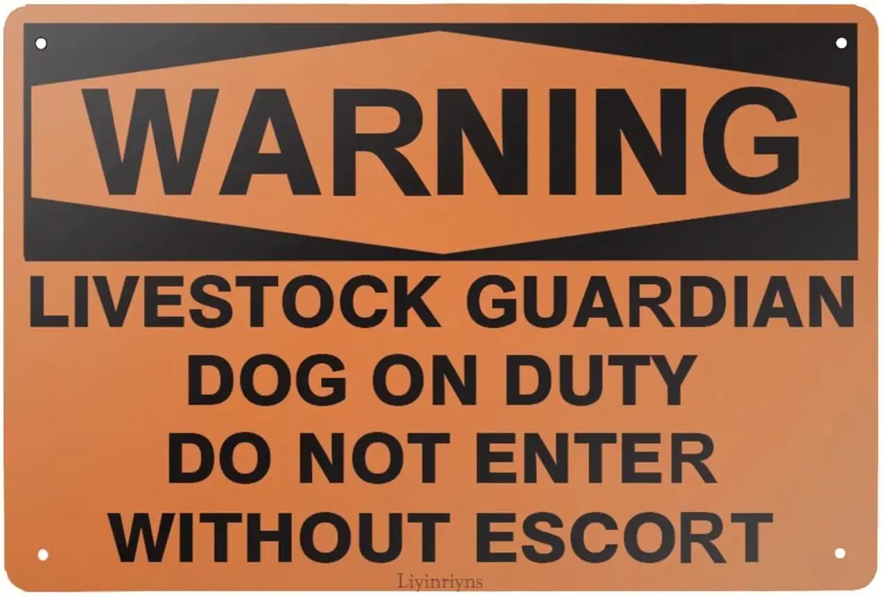 Ретро Metl Tn Sgn Wrnng Lvestock Gurdn Dog On Duty Do Not Enter Wll Плакат Home Br Shop Decortons Кофе Vntge Gft 12 X 8 n