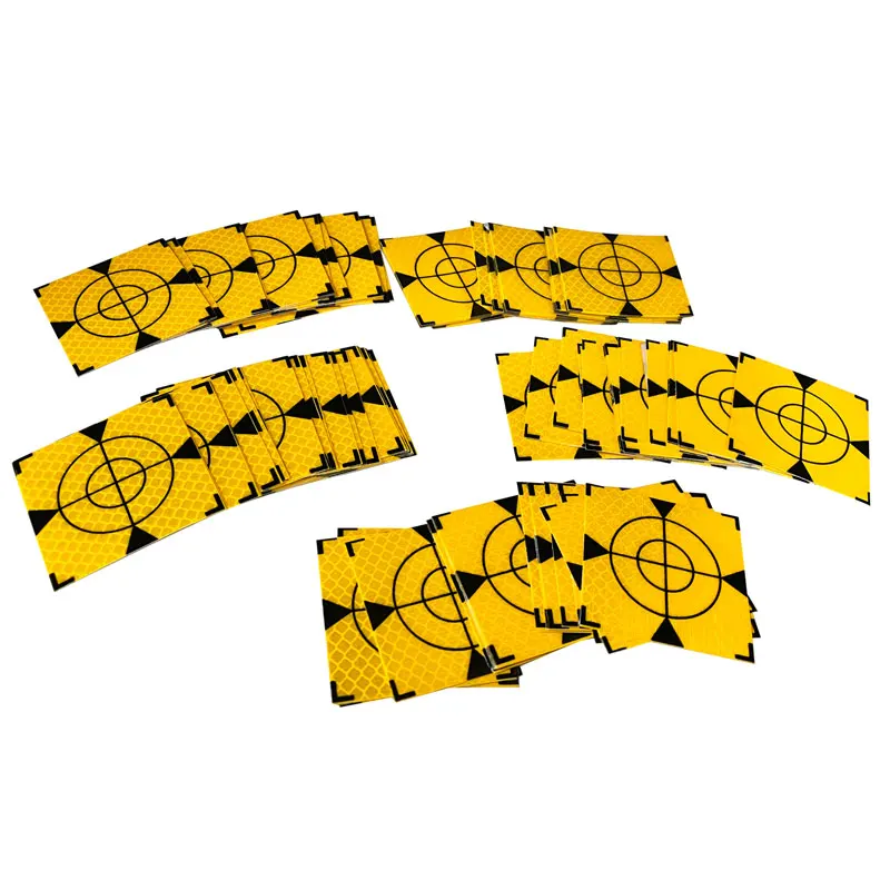 Refletor de Folha 60×60 mm 100 Peças para Estação Total Vigilância Amarelo Mais Triângulo Adesivo Refletivo Tamanho 20×20 30x40x50 mm Peças e acessórios p/ instrumentos