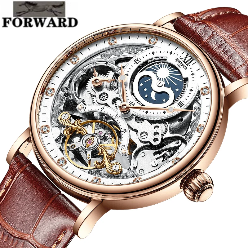 FORWARD Automatic Tourbillon Men`s Mechanical Watch 3Bar Wat