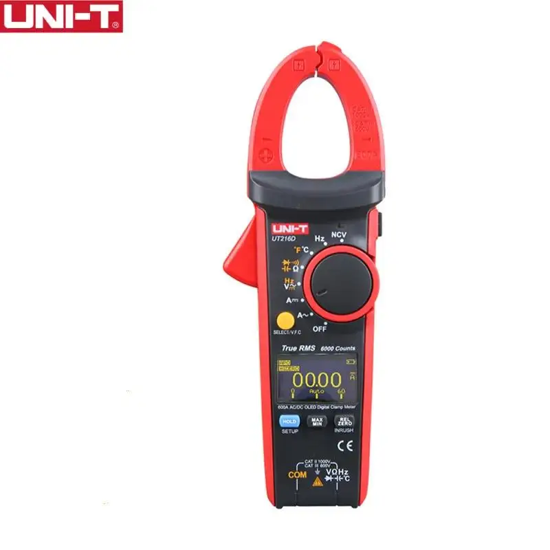 Фото UNI-T UT216D 600A Цифровые клещи NCV V.F.C Диодный ЖК-дисплей с подсветкой OLED-дисплей Аналоговый стержневой графикой Рабочий свет №3