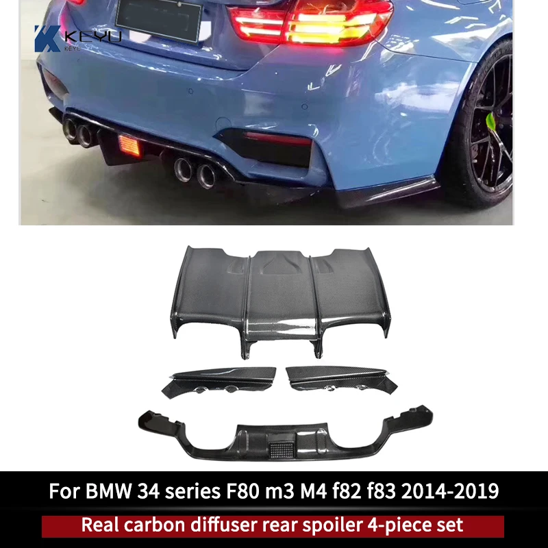 

Задний спойлер для 2014-2022 BMW 34 серии M4 m3 F80 f82 f83, блеск, диффузор из настоящего углеродного волокна, модифицированные автозапчасти spoi