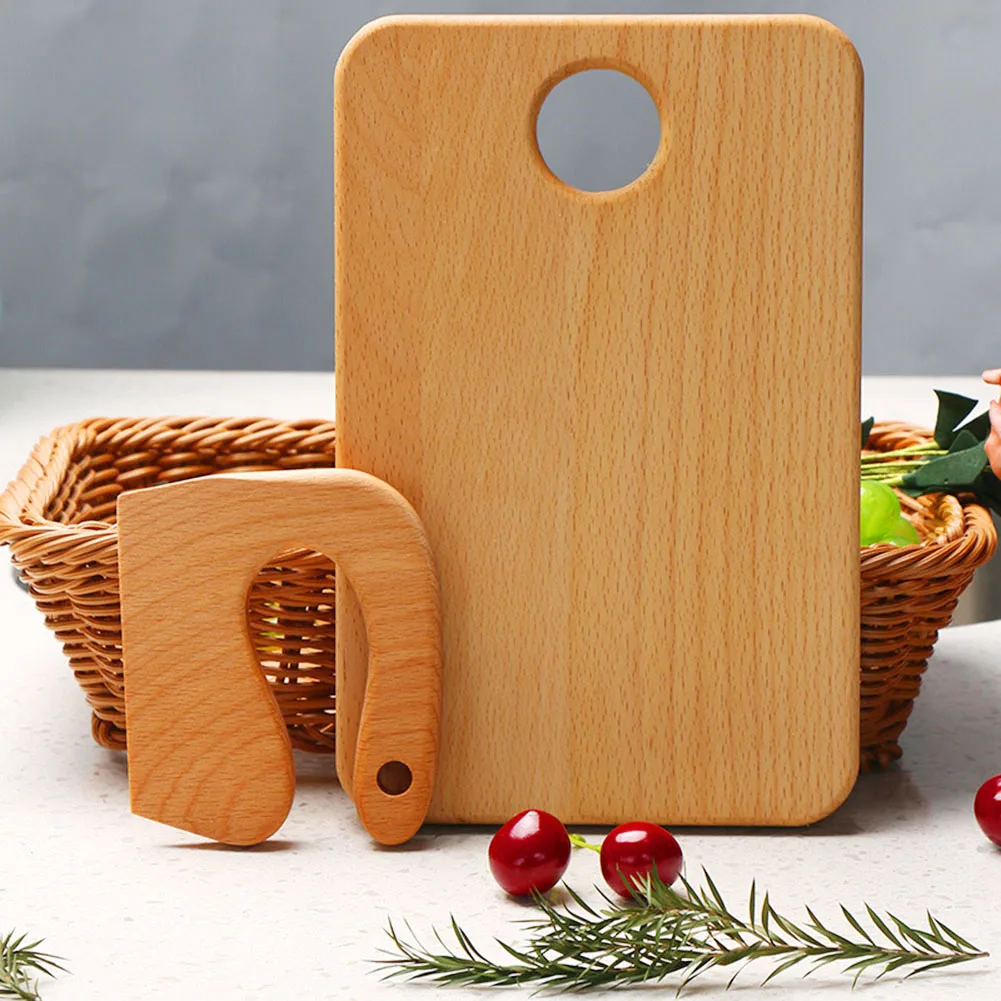 

Wooden Children's Cutting Board Cutter Creative Educational Toys for Kids Chopper for Boys Girls Kitchen Utensils GRSA889