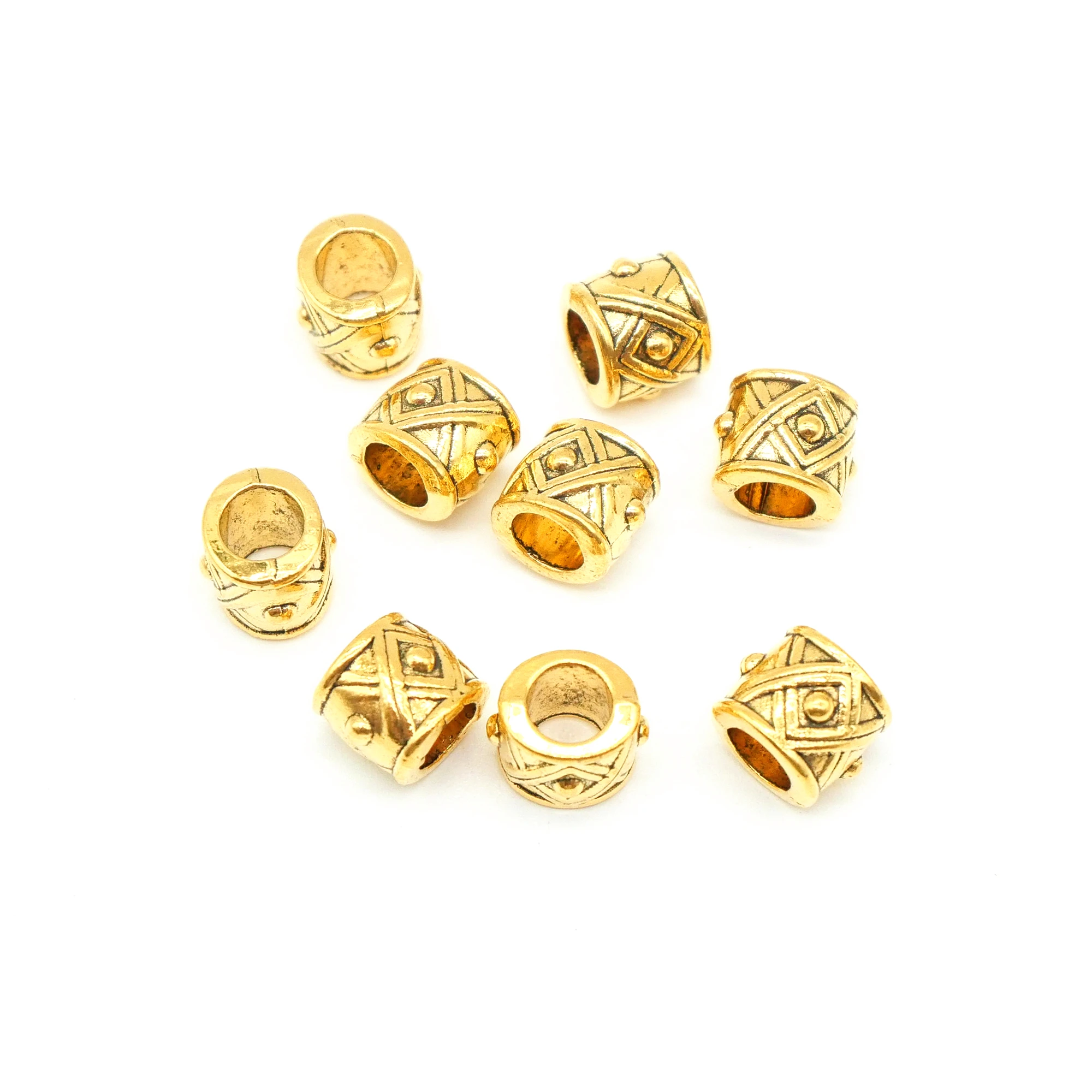 Винтажные бусины-подвески из цинкового сплава для браслетов и ожерелий, 25 шт., 10 х10х8 мм