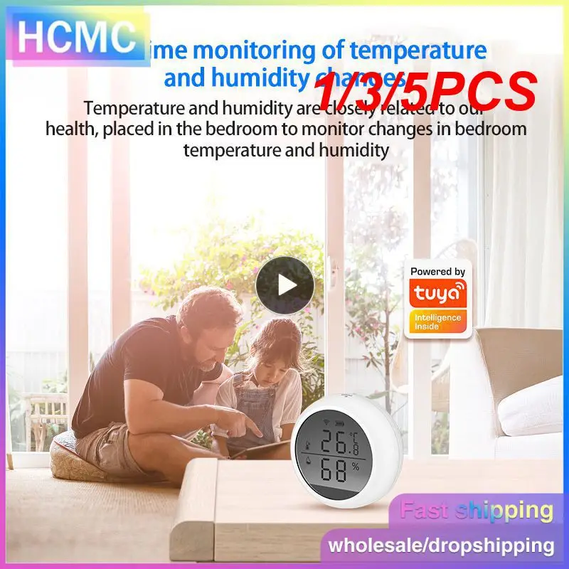 

1/3/5PCS Tuya ZigBee Smart Home Temperature And Humidity Sensor With LED Screen Works With Assistant and Tuya Zigbee Hub