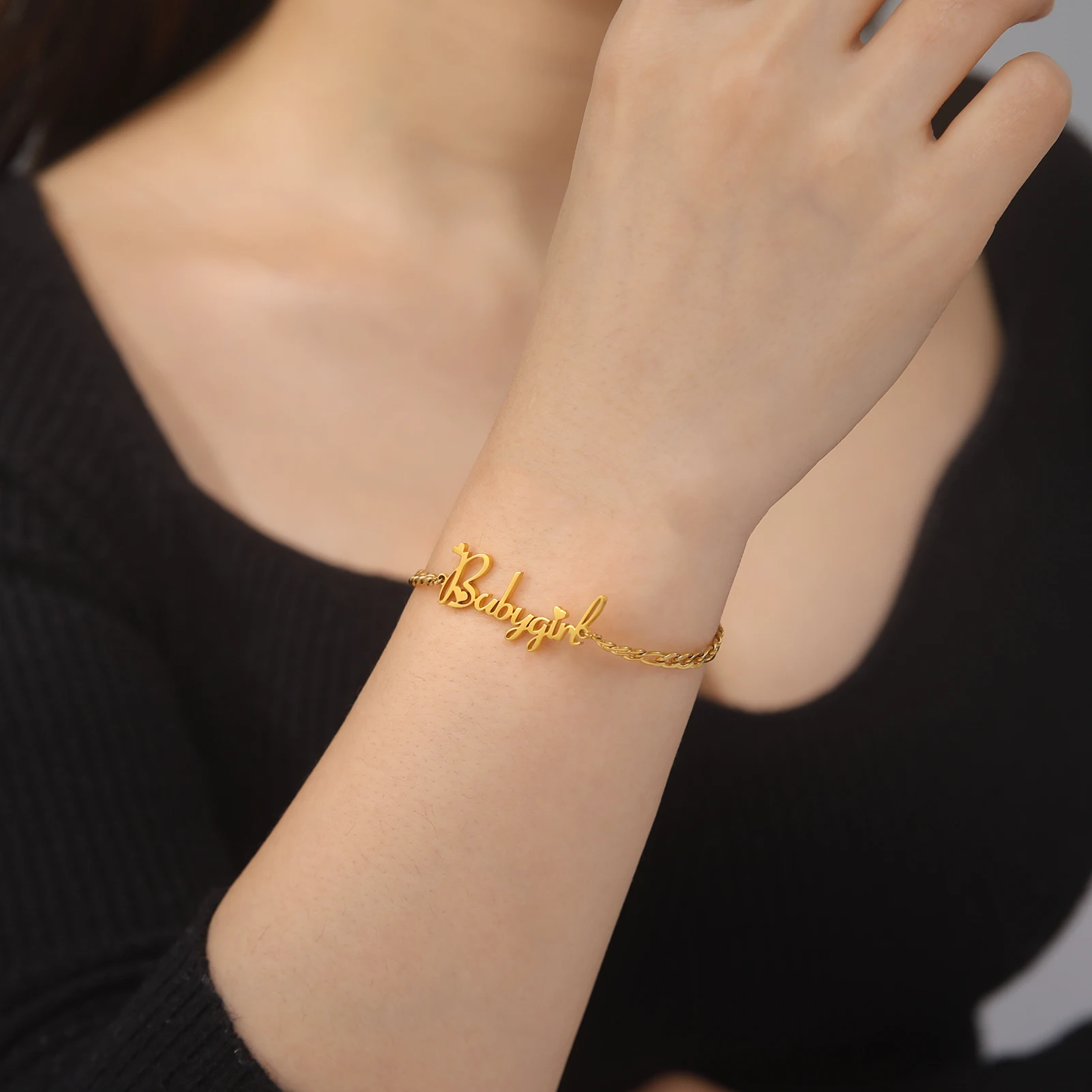 Sipuris Custom Name Bracelets With Crown For Women Girl Stainless Steel Customized Personalized Unique Bracelet Jewelry Children