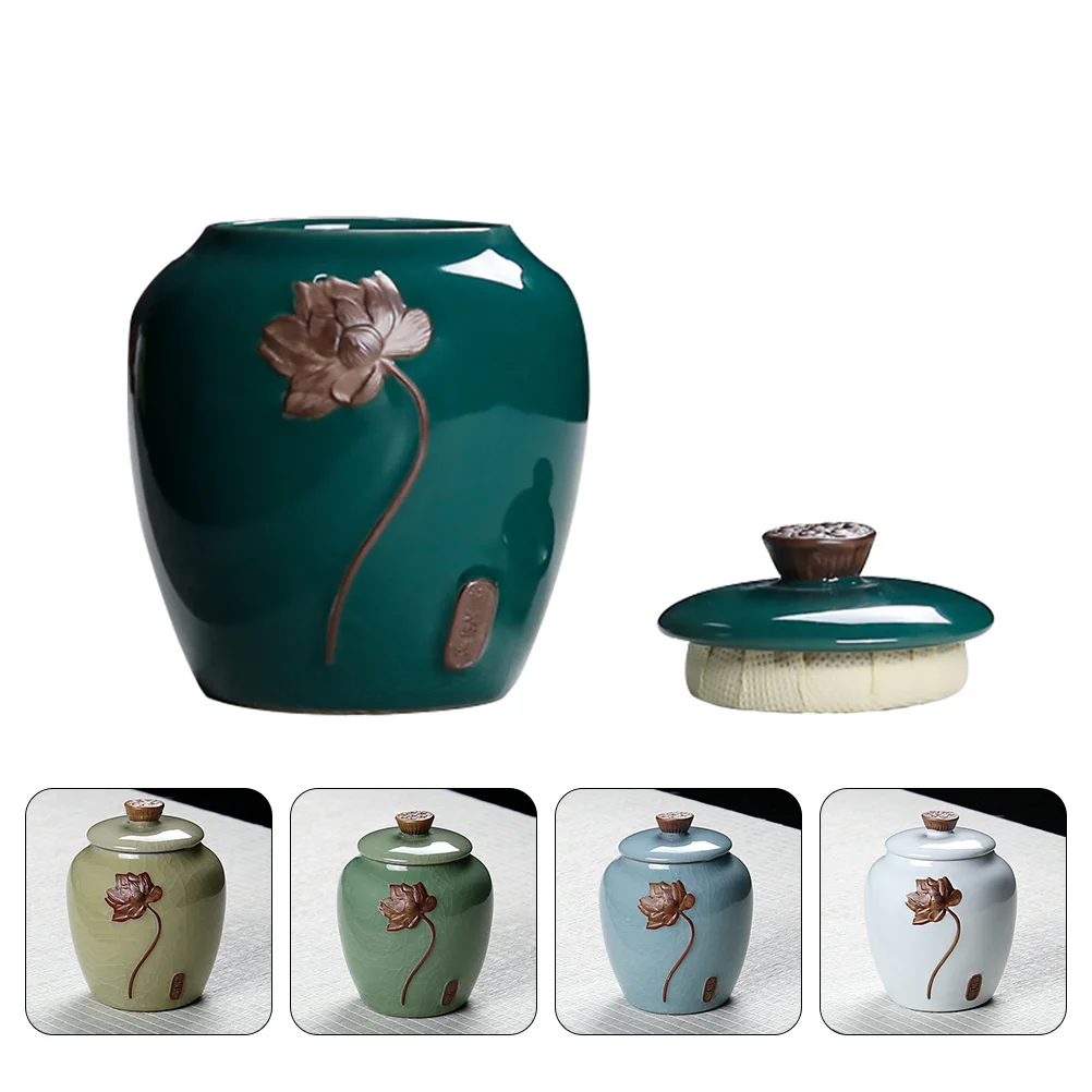 

Ceramic Tea Can Ceramics Container Storage Creative Canister Food Gift Pot Containers