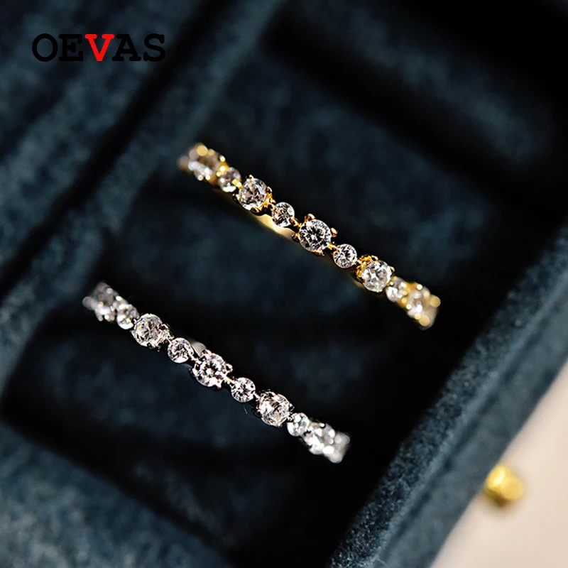 

100% 925 Sterling Silver Sparkling Diamond Wedding Rings Inlaid Zircon Slim Diamond Tail Ring For Women Fine Jewery Gifts