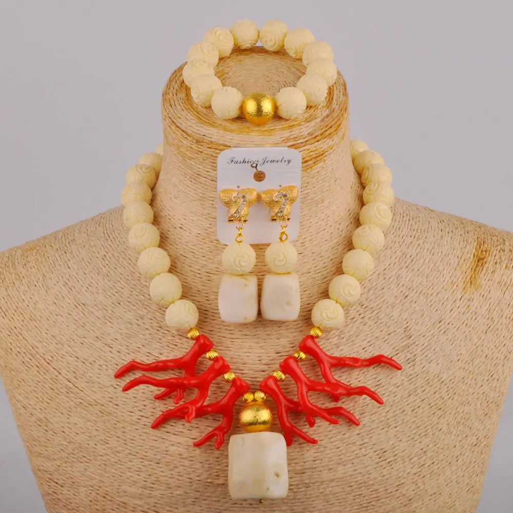 

Нигерийские Свадебные африканские коралловые бусины свадебные комплекты ювелирных изделий