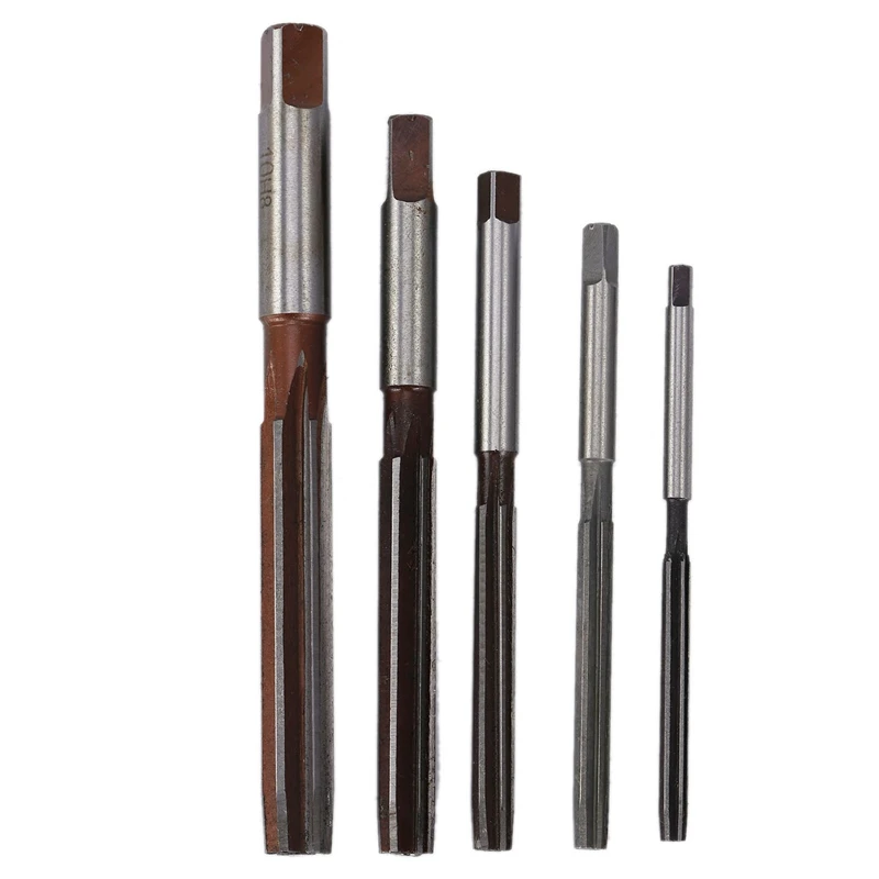 

5Pcs Flutes Hand Reamers Set H8 Chucking Straight Shank Hand Reamers Set 4Mm/5Mm/6Mm/8Mm/10Mm