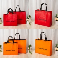 fashion letter print solid shopping bag tote non woven fabric eco handbag travel grocery folding bags clothing packaging bag