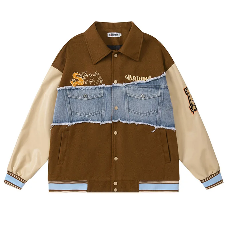 Джинсовая куртка мужская оверсайз в стиле хип-хоп