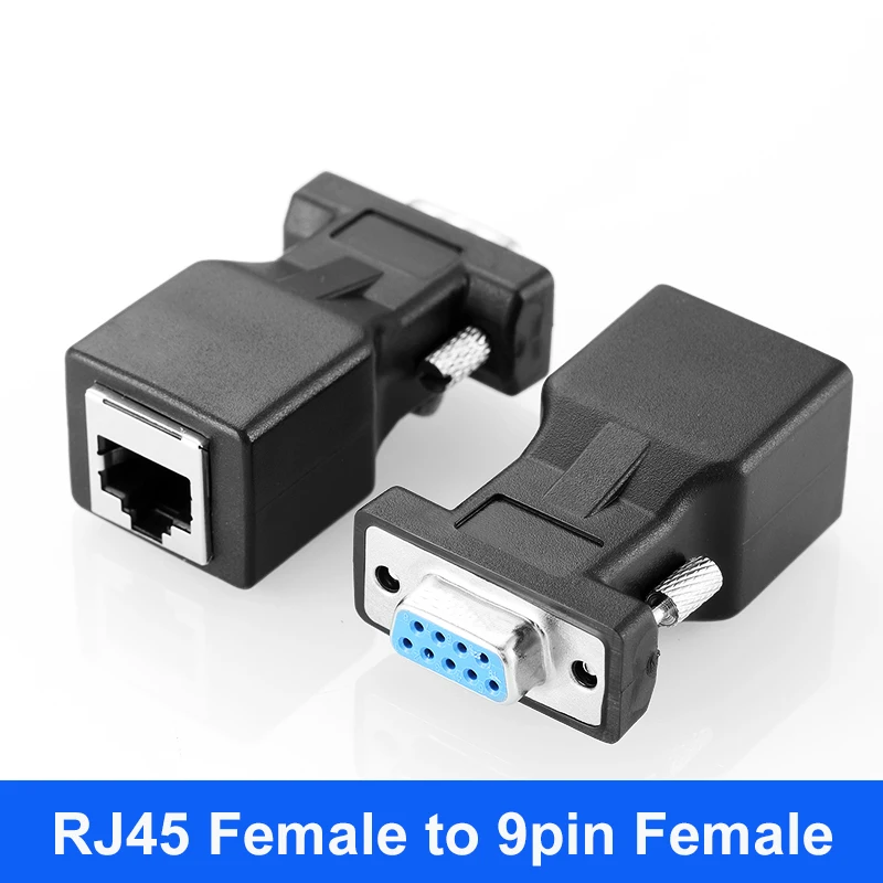 

Переходник с RJ45 на 9-контактный разъем, переходник с RJ45 на DB9pin штекер DB9 гнездо RJ45 на RS232, сетевой порт на последовательный порт DB9 штырь