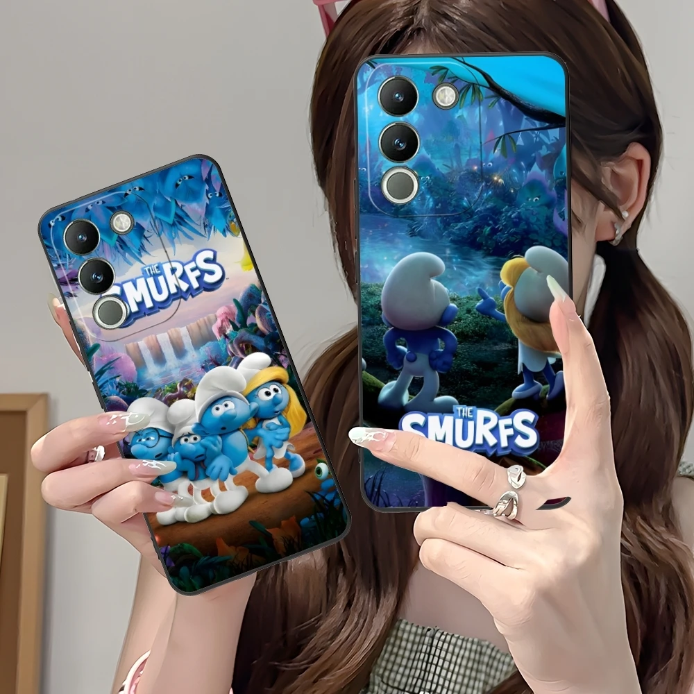 Smurfs Smurfette Smart Mobile Phone Case для VIVO Y95 Y93 Y31 Y20 V19 V17 V15 Pro X60 NEX Черный Мягкий чехол телефона