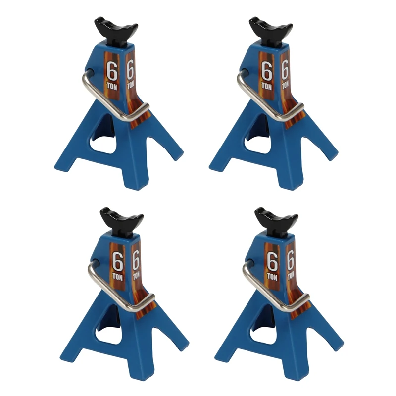 

4X Metal Jack Stands 6 Ton Height Adjustable For 1/10 RC Crawler Truck Car Trx4 SCX10 Simulation Climbing Vehicles-Blue