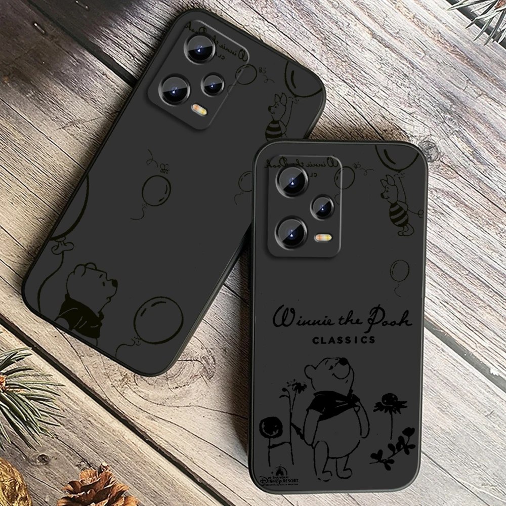 Чехол С Комиксами Disney Kubuś Puchatek Для Серии Xiaomi Redmi Note — Черный Мягкий Силиконовый Из