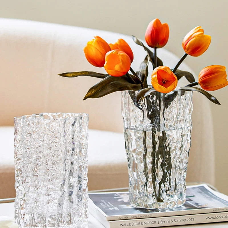 

Minimalist Glass Vase Aesthetic Living Room Outdoor Modern Flower Vase Nordic Small Decoration Salon Home Decoration WWH35XP