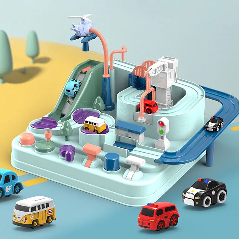 

Racing Rail Car Model Educational Toys Children Track Car Brain Game Mechanical Toy-40