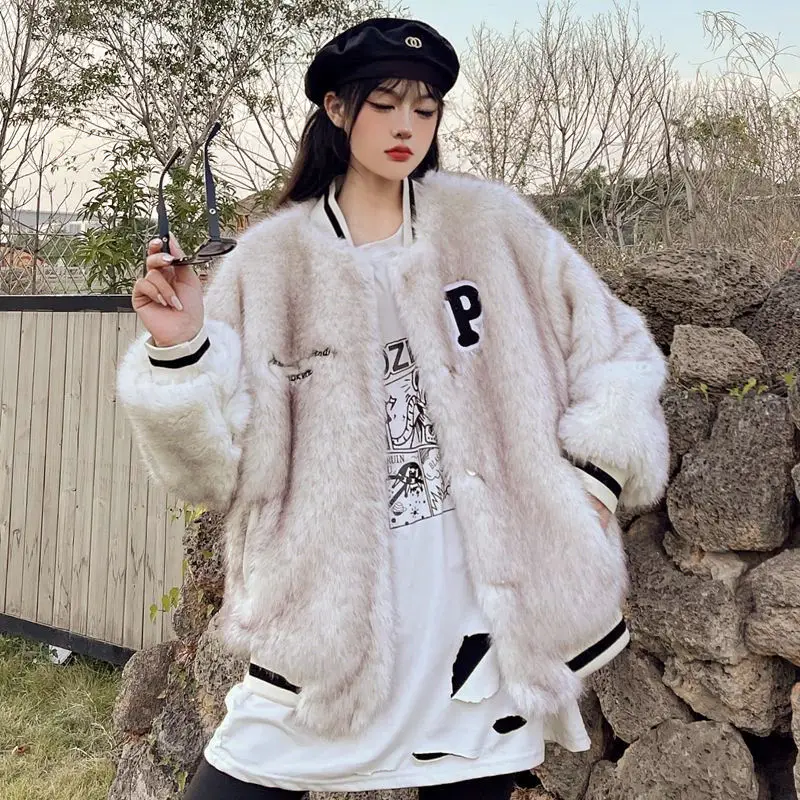 Women's Fur Coat Winter Fur Jacket Thickened Plush Jacket Imitation Faux Fur Coat Top Women New In Outerwear Fur Coat Women
