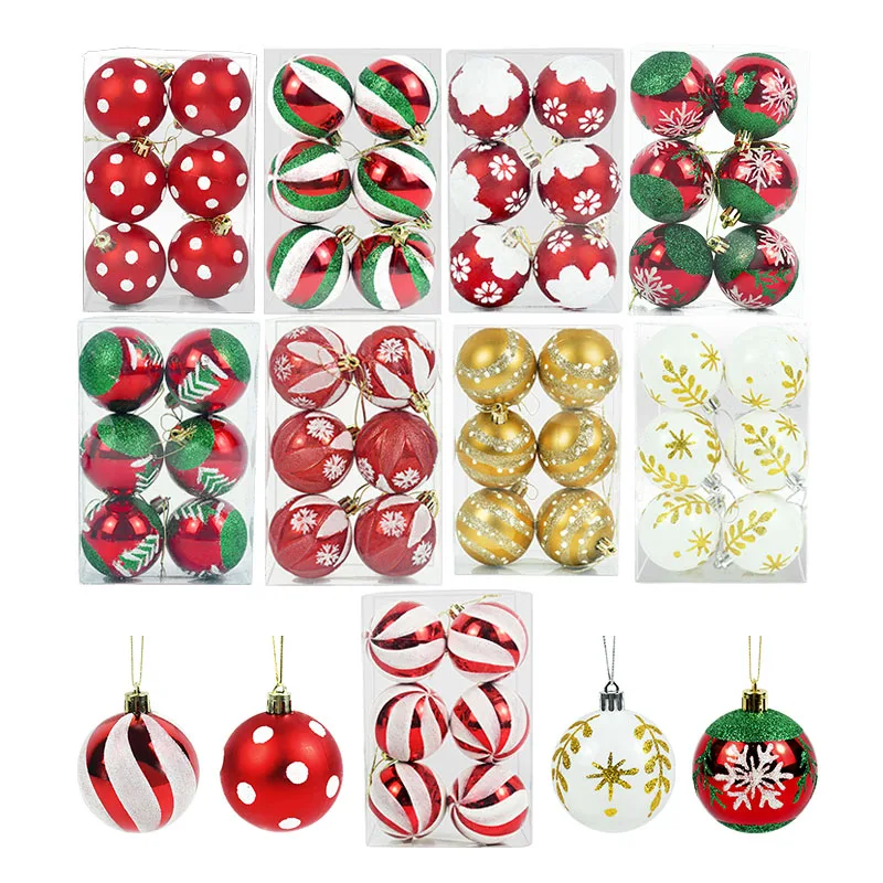 

6 шт./корт. Рождественские шары, украшения для рождественской елки, подвесной кулон, декор для вечерние, новогодний подарок, рождественский и новогодний подарок 2023