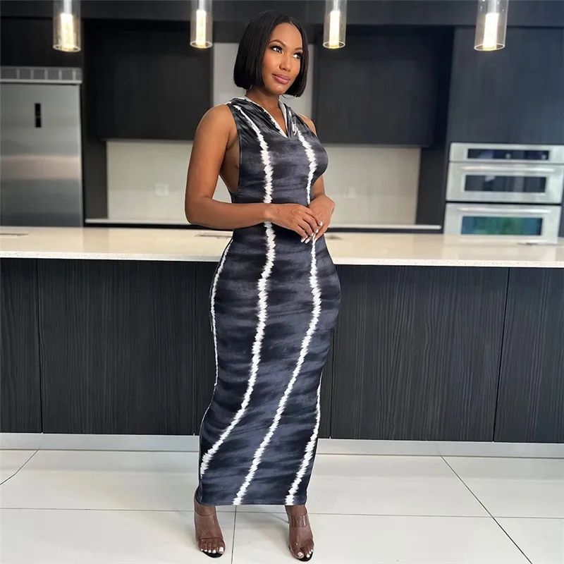 

Outfits For Women Summer Dress 2023 Elegant Party New Neck Hooded Print Skirt High Waist Slim One Solid Spandex Cheap Wholesale