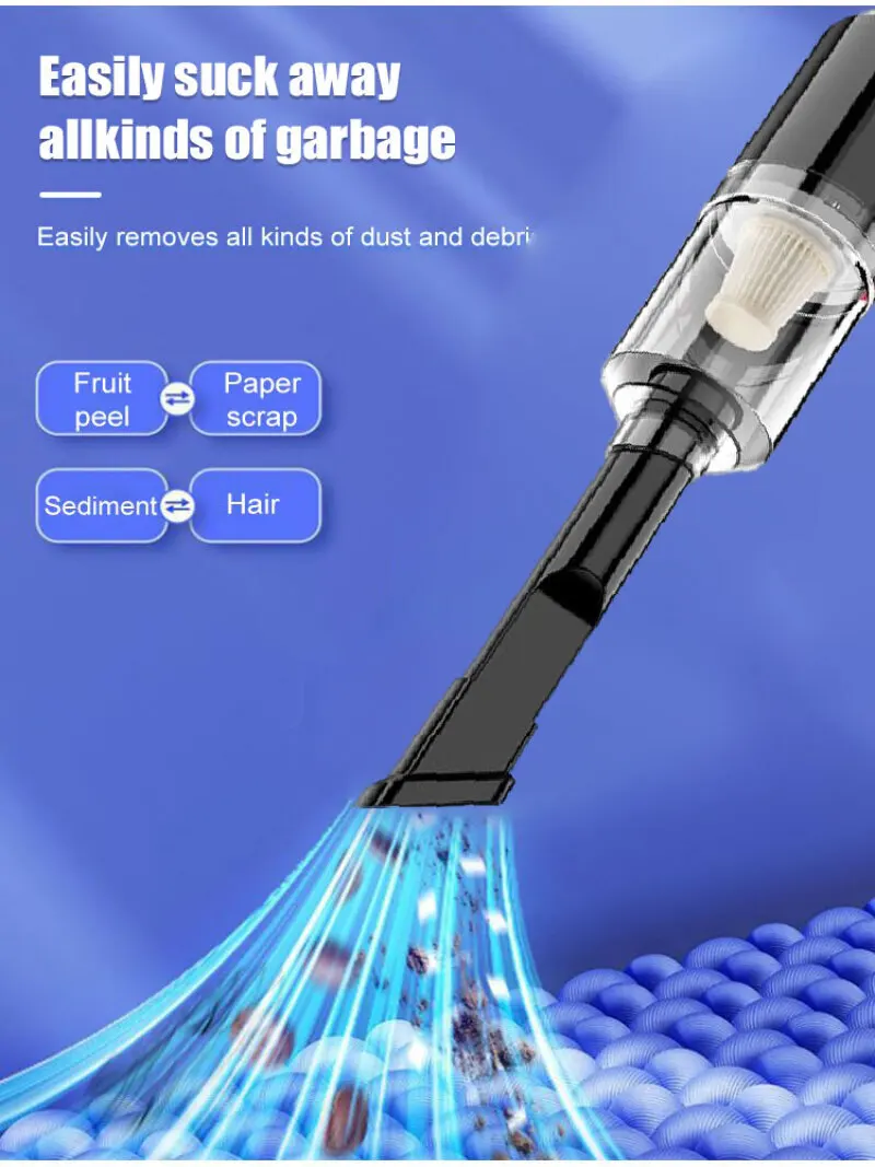 Пылесос автомобильный Аккумуляторный с функцией сухой и влажной уборки 9000 па 120