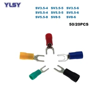 5020pcs spade insulated furcate crimp terminals electrical wire cable connector sv3 5 4sv8 6 lug ferrules 14 8awg 2 5 10mm%c2%b2