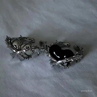 2022 korean fashion punk thorn peach heart ring mens and womens unique finger jewelry gothic creative opening love ring gift
